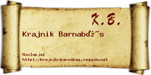 Krajnik Barnabás névjegykártya